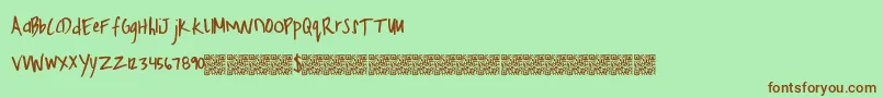 FreshHoliday Font – Brown Fonts on Green Background
