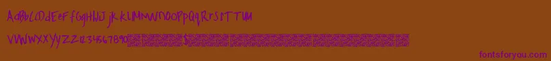 フォントFreshHoliday – 紫色のフォント、茶色の背景
