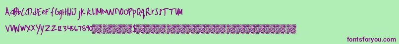 FreshHoliday-fontti – violetit fontit vihreällä taustalla
