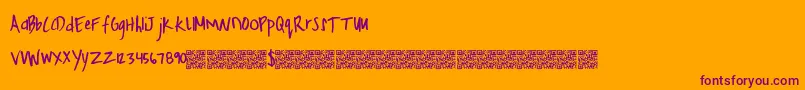 Шрифт FreshHoliday – фиолетовые шрифты на оранжевом фоне