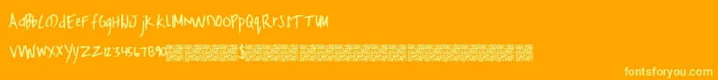 FreshHoliday-Schriftart – Gelbe Schriften auf orangefarbenem Hintergrund