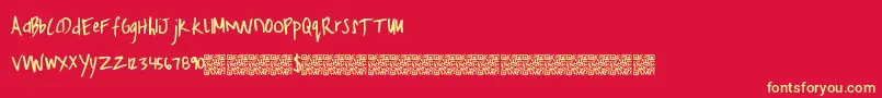 FreshHoliday Font – Yellow Fonts on Red Background
