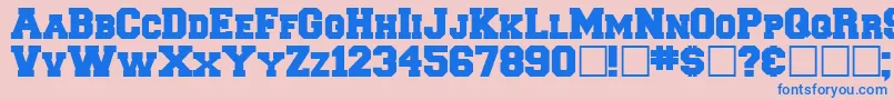 Freshman Font – Blue Fonts on Pink Background