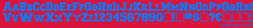 Freshman Font – Blue Fonts on Red Background