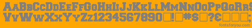 Freshman Font – Gray Fonts on Orange Background