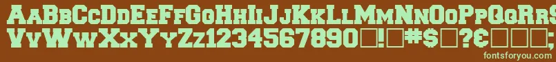Freshman Font – Green Fonts on Brown Background