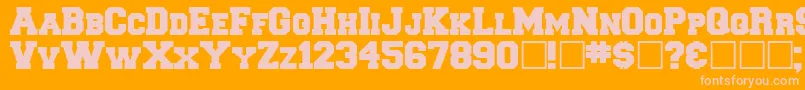 Freshman Font – Pink Fonts on Orange Background