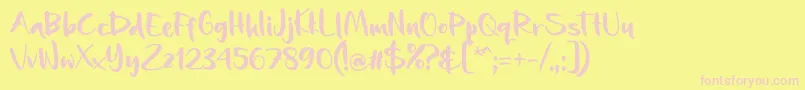 Fonte Freshness Font by 7NTypes – fontes rosa em um fundo amarelo