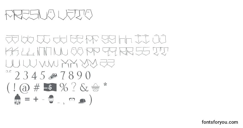 Шрифт Fresno Vato – алфавит, цифры, специальные символы
