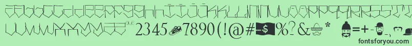 フォントFresno Vato – 緑の背景に黒い文字