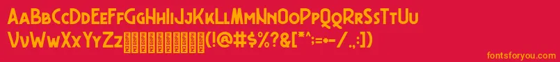 Freudian One Demo Font – Orange Fonts on Red Background