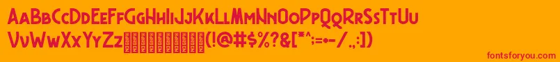 Freudian One Demo Font – Red Fonts on Orange Background