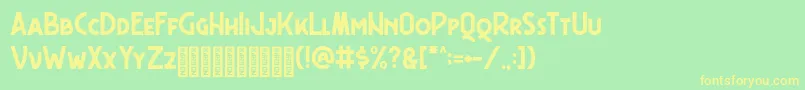 Freudian One Demo Font – Yellow Fonts on Green Background