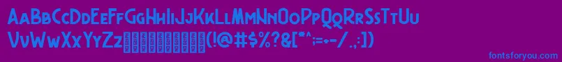 Freudian One Demo Font – Blue Fonts on Purple Background