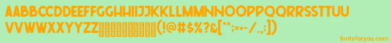 Freudian Two Demo Font – Orange Fonts on Green Background