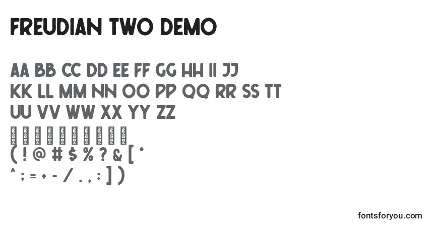 Czcionka Freudian Two Demo (127238) – alfabet, cyfry, specjalne znaki