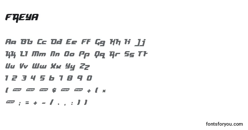 FREYA    (127239)-fontti – aakkoset, numerot, erikoismerkit