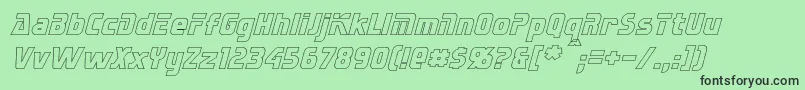 SternbachHollowItalic Font – Black Fonts on Green Background