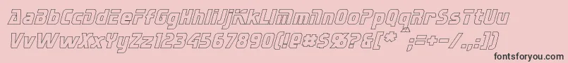 SternbachHollowItalic-Schriftart – Schwarze Schriften auf rosa Hintergrund