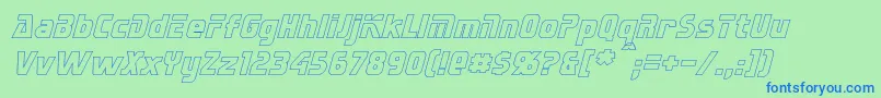 SternbachHollowItalic Font – Blue Fonts on Green Background