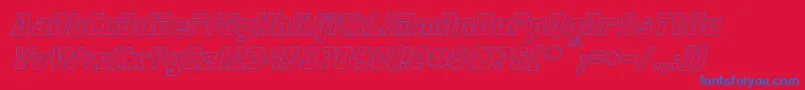 SternbachHollowItalic Font – Blue Fonts on Red Background