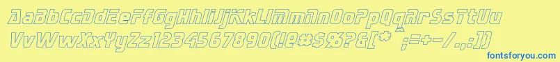 SternbachHollowItalic Font – Blue Fonts on Yellow Background