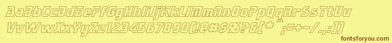 SternbachHollowItalic Font – Brown Fonts on Yellow Background