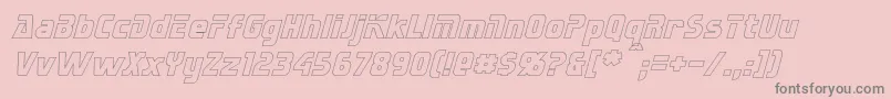 SternbachHollowItalic-Schriftart – Graue Schriften auf rosa Hintergrund