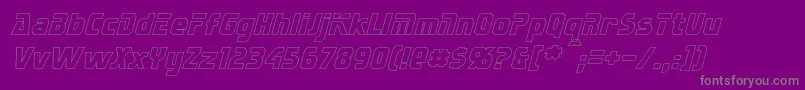 SternbachHollowItalic Font – Gray Fonts on Purple Background