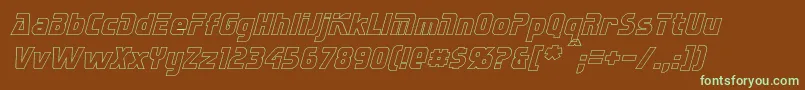 SternbachHollowItalic Font – Green Fonts on Brown Background