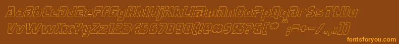 SternbachHollowItalic Font – Orange Fonts on Brown Background