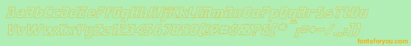 SternbachHollowItalic Font – Orange Fonts on Green Background