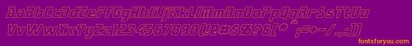 SternbachHollowItalic Font – Orange Fonts on Purple Background