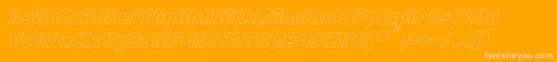SternbachHollowItalic Font – Pink Fonts on Orange Background