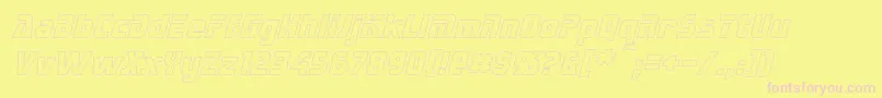 SternbachHollowItalic Font – Pink Fonts on Yellow Background