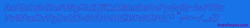 SternbachHollowItalic Font – Purple Fonts on Blue Background