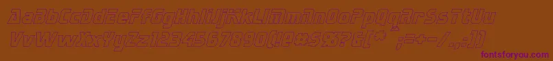 SternbachHollowItalic Font – Purple Fonts on Brown Background