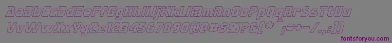 SternbachHollowItalic-fontti – violetit fontit harmaalla taustalla