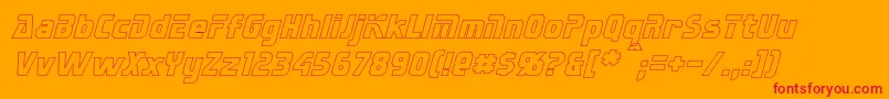 SternbachHollowItalic Font – Red Fonts on Orange Background