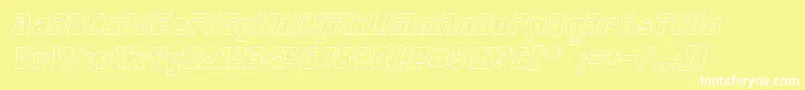 SternbachHollowItalic Font – White Fonts on Yellow Background