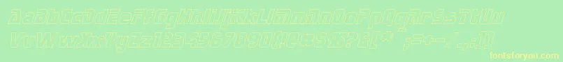 SternbachHollowItalic Font – Yellow Fonts on Green Background