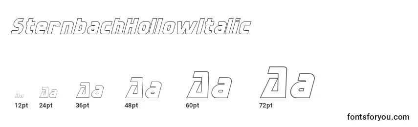 Размеры шрифта SternbachHollowItalic
