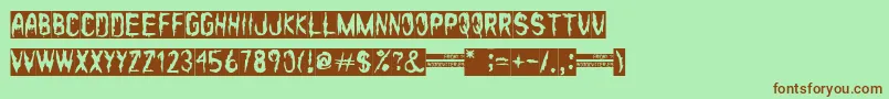 Friday 14 Font – Brown Fonts on Green Background