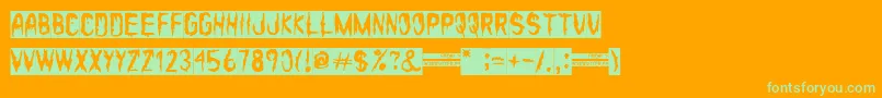 Friday 14 Font – Green Fonts on Orange Background