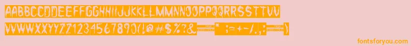 Friday 14 Font – Orange Fonts on Pink Background