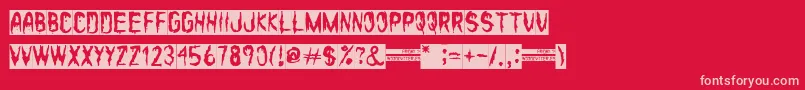 Friday 14 Font – Pink Fonts on Red Background