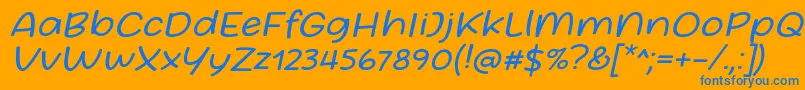 Friday October Twelve Font by Situjuh 7NTypes Italic Font – Blue Fonts on Orange Background