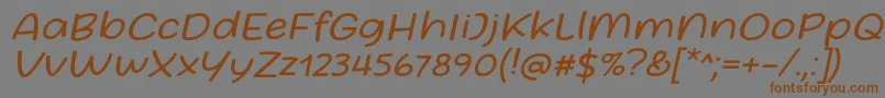 Friday October Twelve Font by Situjuh 7NTypes Italic Font – Brown Fonts on Gray Background