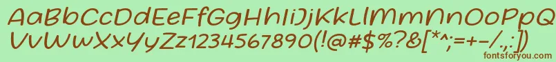 Friday October Twelve Font by Situjuh 7NTypes Italic Font – Brown Fonts on Green Background