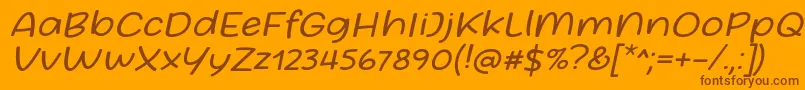 Friday October Twelve Font by Situjuh 7NTypes Italic Font – Brown Fonts on Orange Background